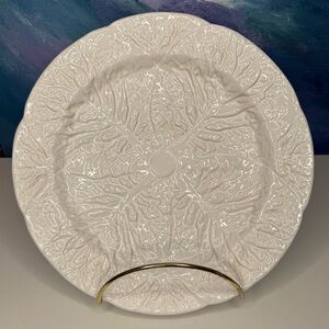 White Bordallo Pinheiro Portugal Cabbage Leaf Plate Vintage 10.5” Platter Tray
